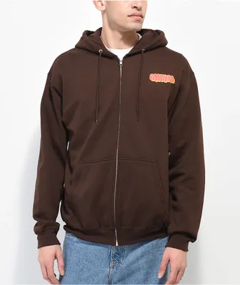 Zine Basics Brown Zip Hoodie | Liberty Center