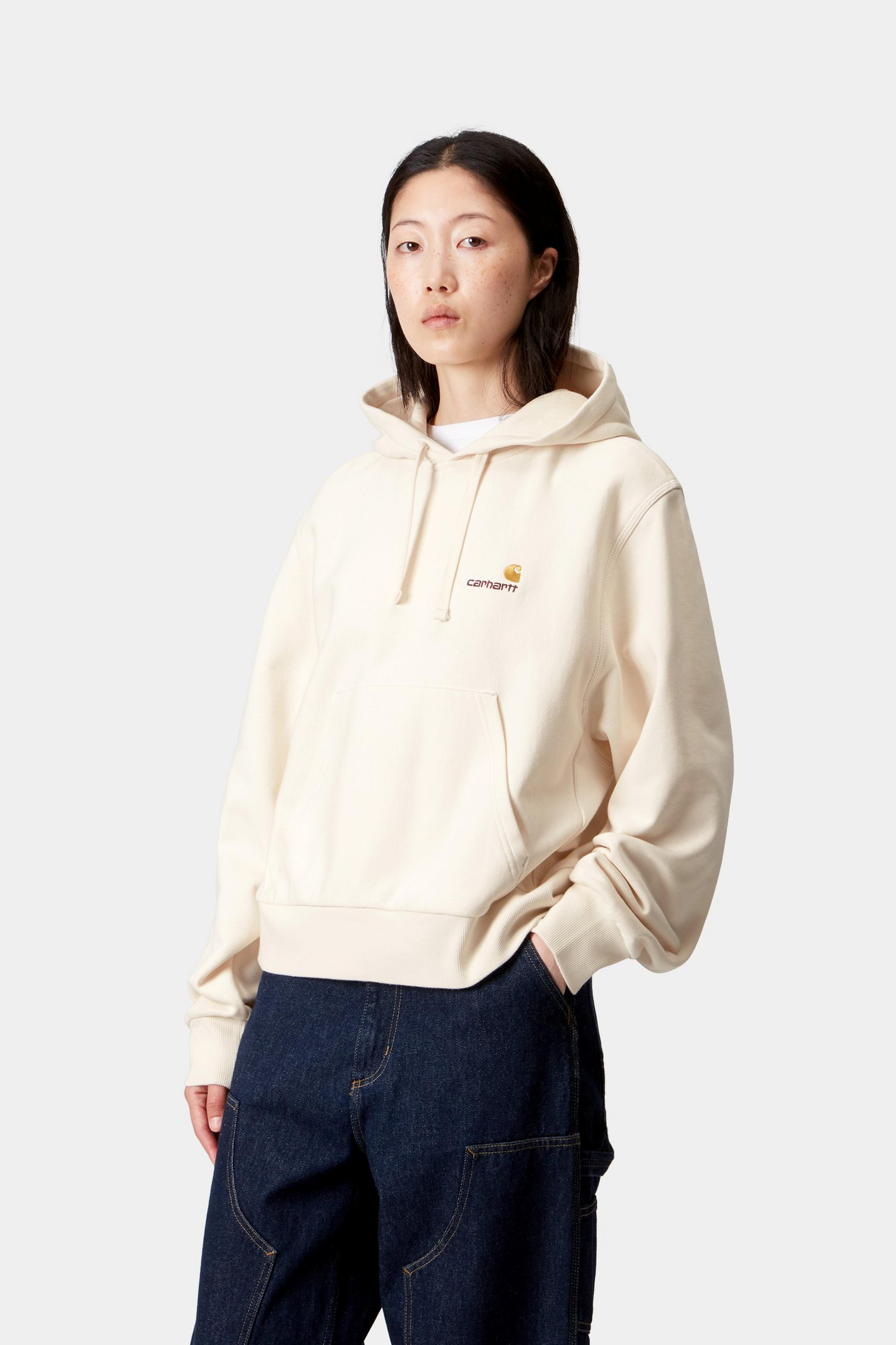 Carhartt WIP W' Hooded American Script Sweatshirt, Natural