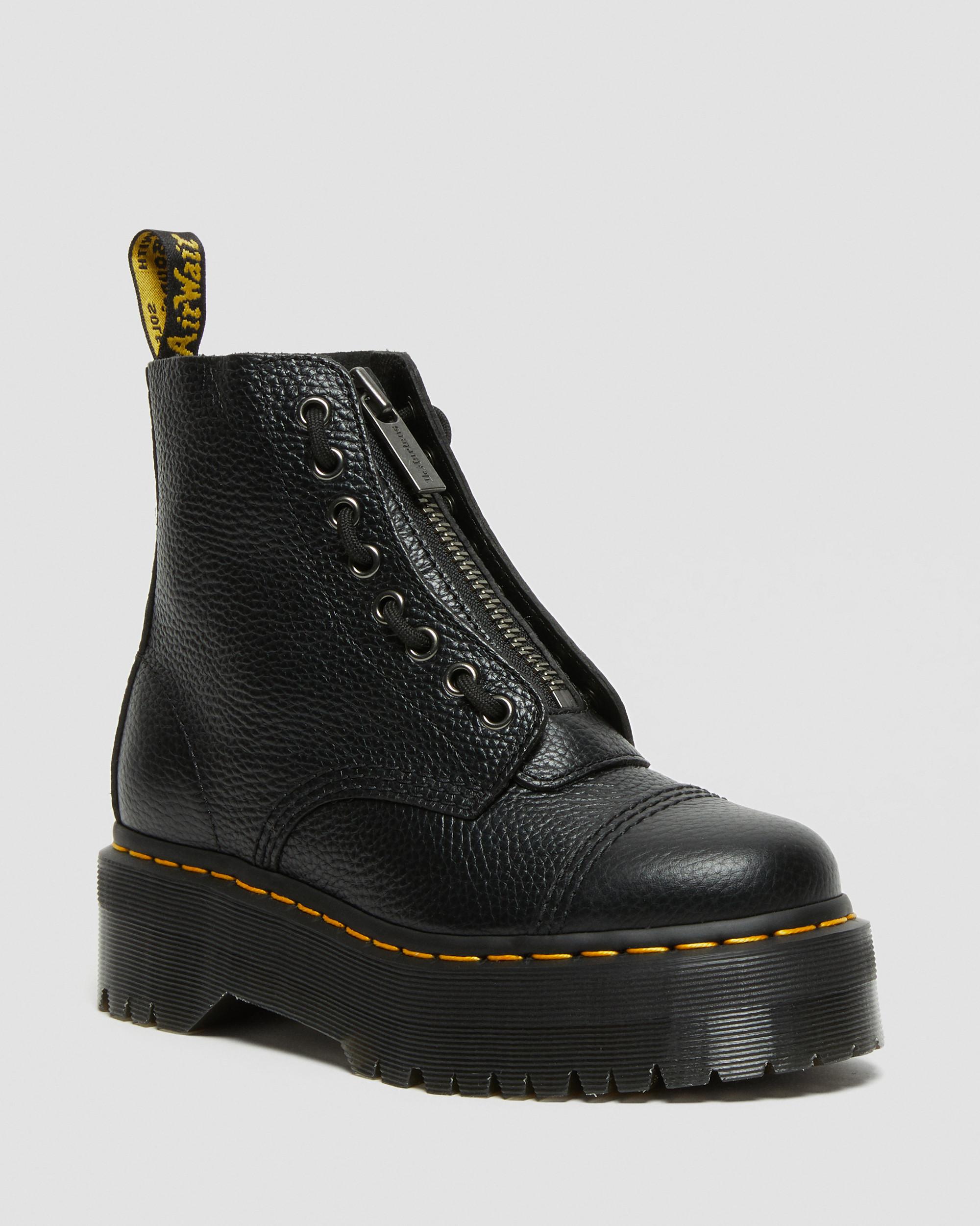 Zebzag Laceless Slip On Leather Boots in Black | Dr. Martens