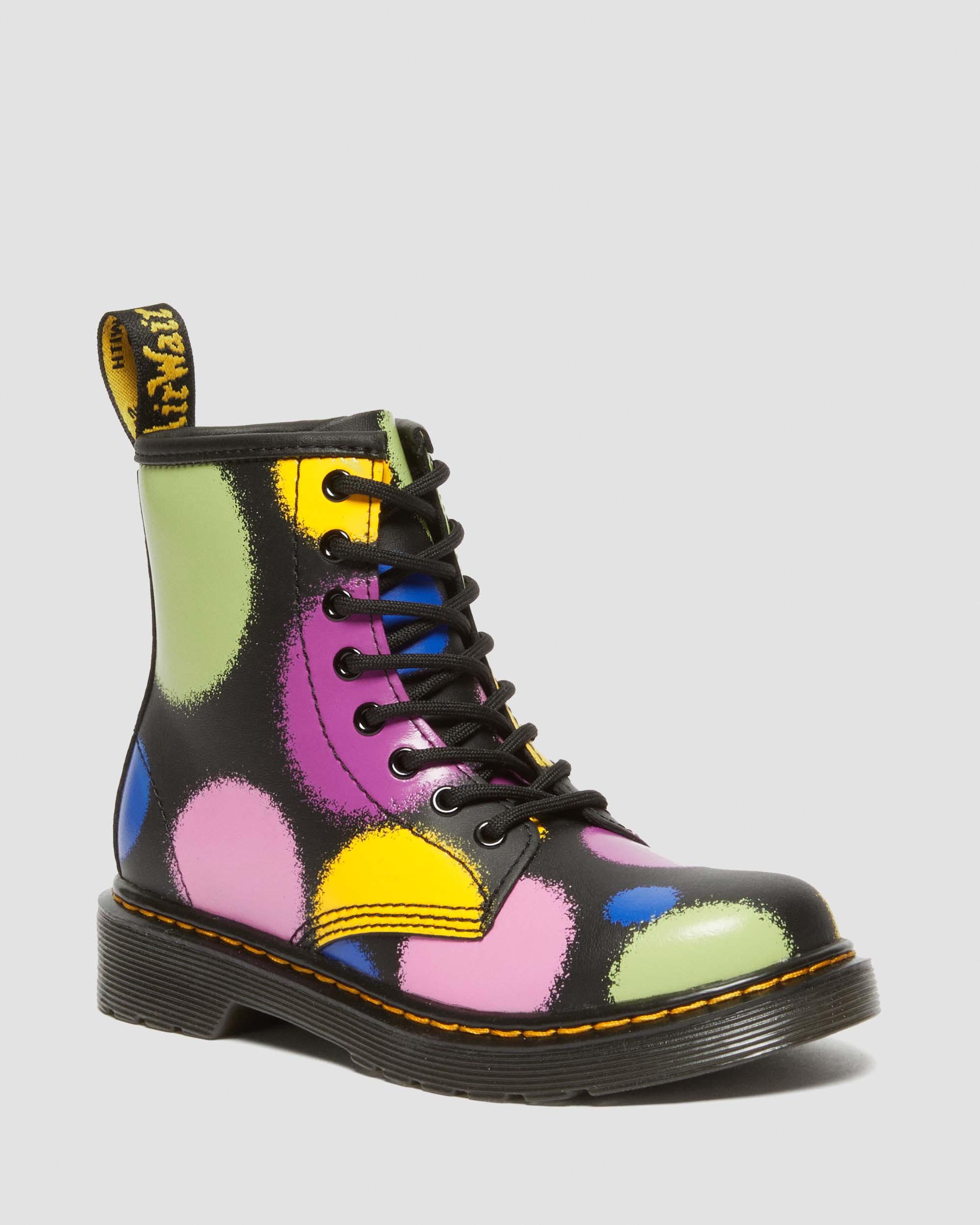 Junior 1460 Haze Hydro Leather Lace Up Boots in Black | Dr. Martens
