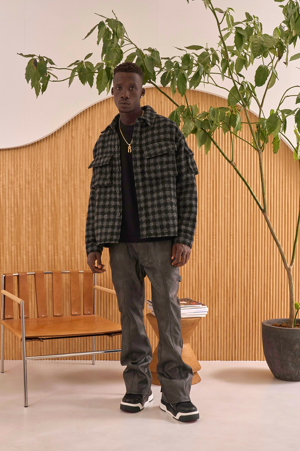 MILITARY CHECK JACKET - BLACK - MLVINCE