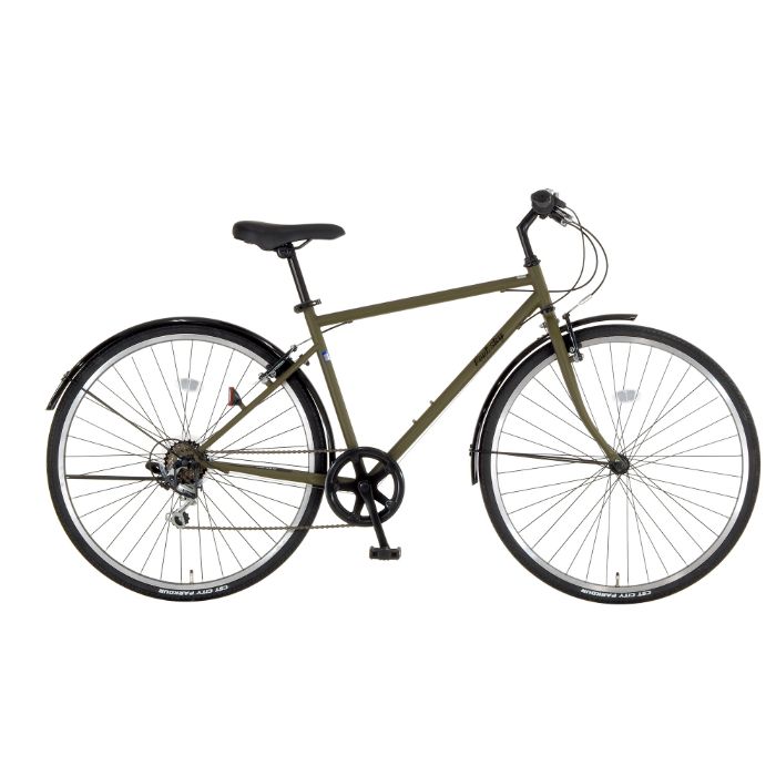 Feel sky クロスバイク 700×32C 6段 マットグリーンの通販｜スポーツ車