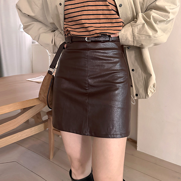ハイウエストレザーミニスカート | ファッション通販サイト NUGU