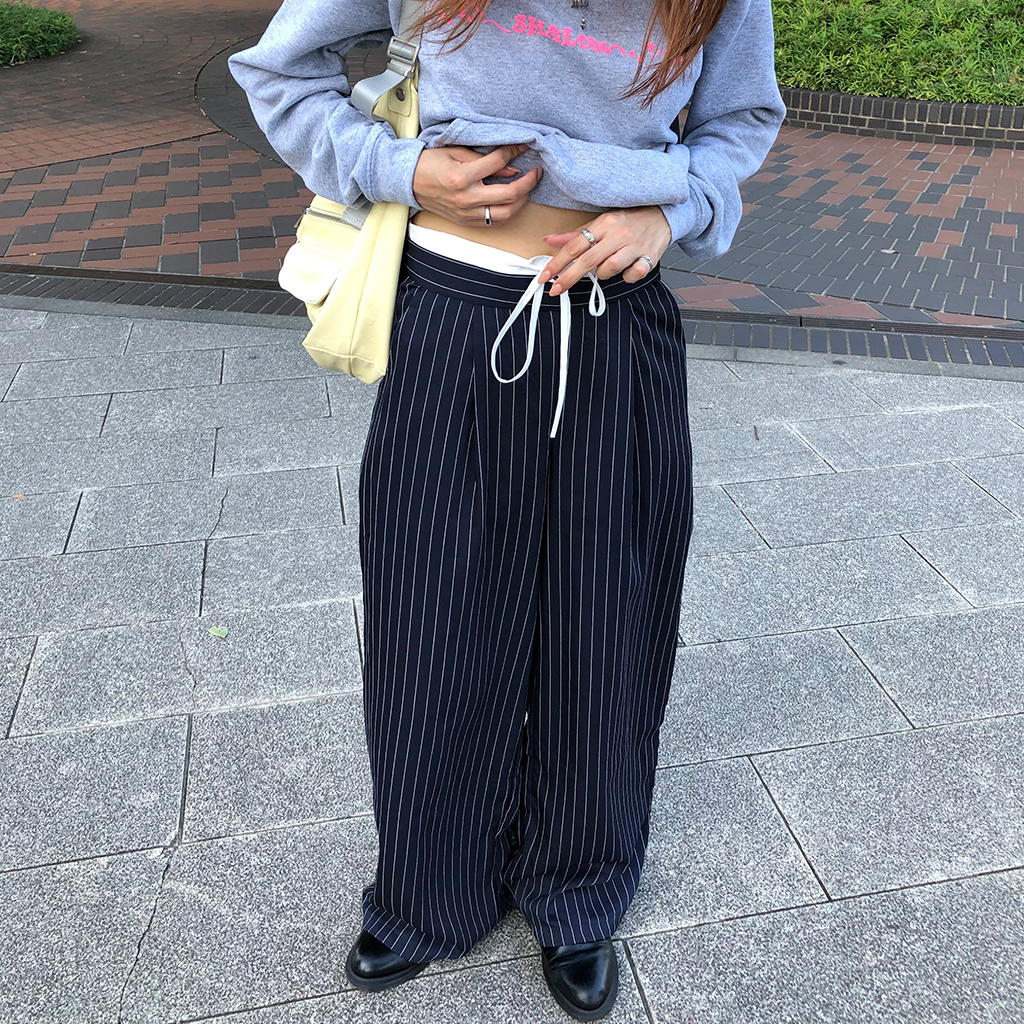 新品タグ付き tiny cottons ストライプパンツ 2y 新品タグ付き tiny