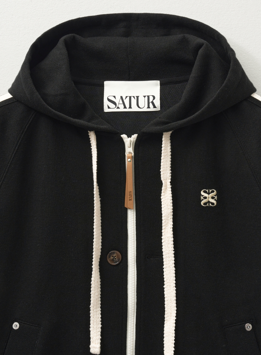 Lawton Loose Fit Hood Zip-up - Caviar Black | ファッション通販