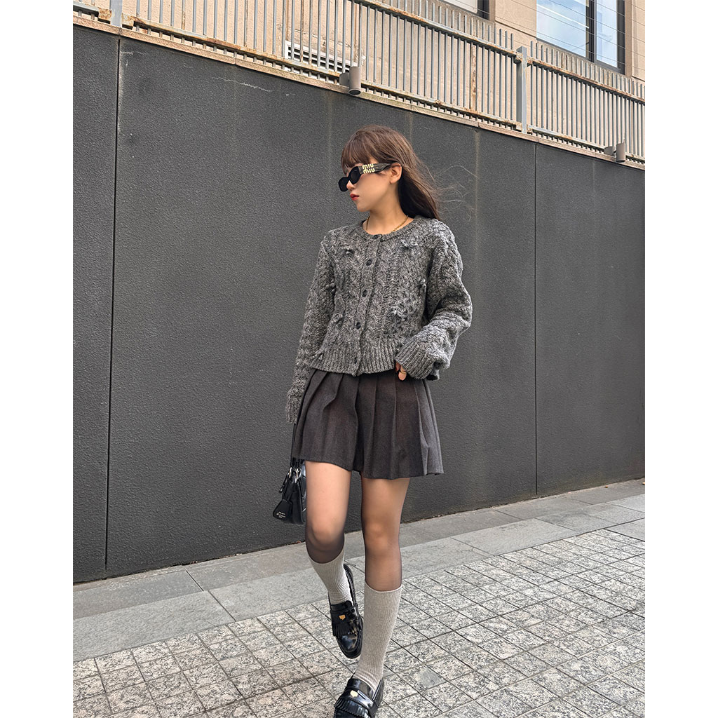 プリーツウールテクスチャーミニスカート | ファッション通販サイト NUGU