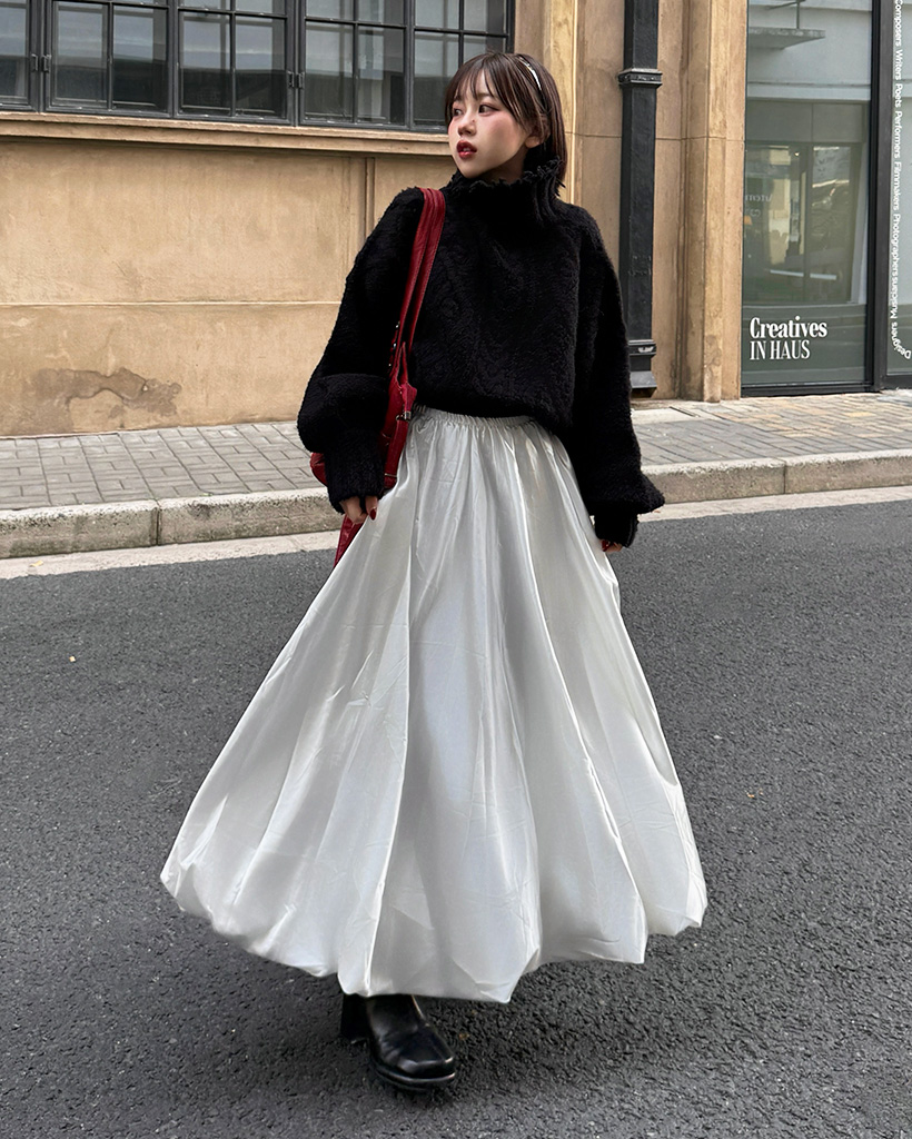 サテンバルーンスカート | ファッション通販サイト NUGU