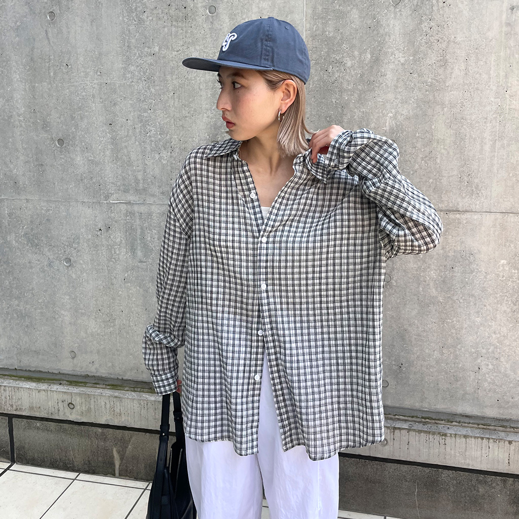 ユニセックスシアサッカーチェックシャツ | ファッション通販サイト NUGU