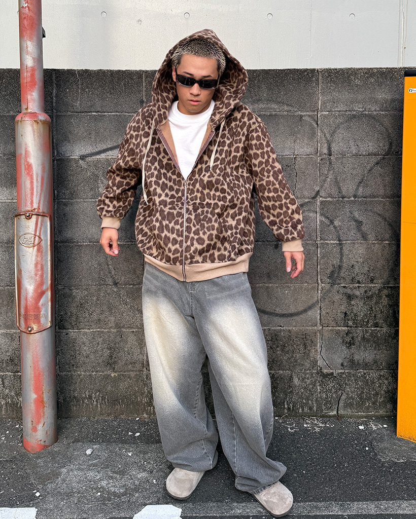 レオパードジップアップパーカー | ファッション通販サイト NUGU