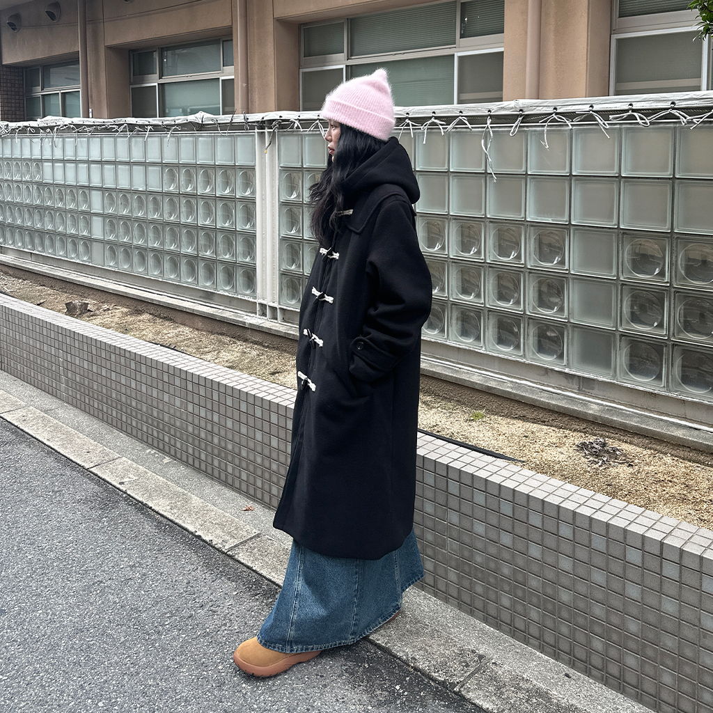 最終価格 上質UNDERCOVERISM ネイビー ダッフルコート フード付き