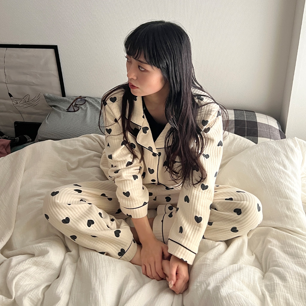 お値下げ Moon Night シルク ハートパジャマセット お値下げ Moon