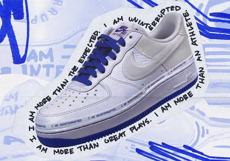 スニダンで購入可】UNINTERRUPTED×NIKE AIR FORCE 1 WHITE/LAPIS BLUE