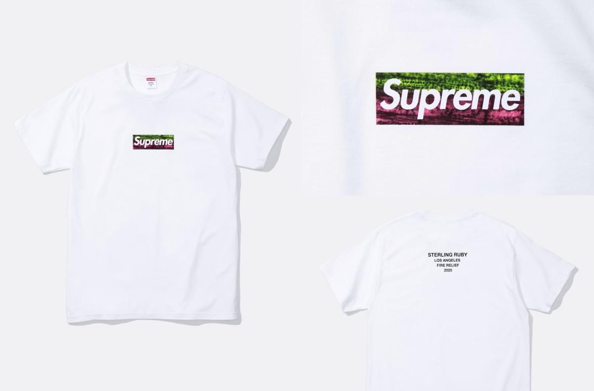 海外2/27発売｜Supreme Los Angeles Fire Relief Box Logo Tee｜抽選