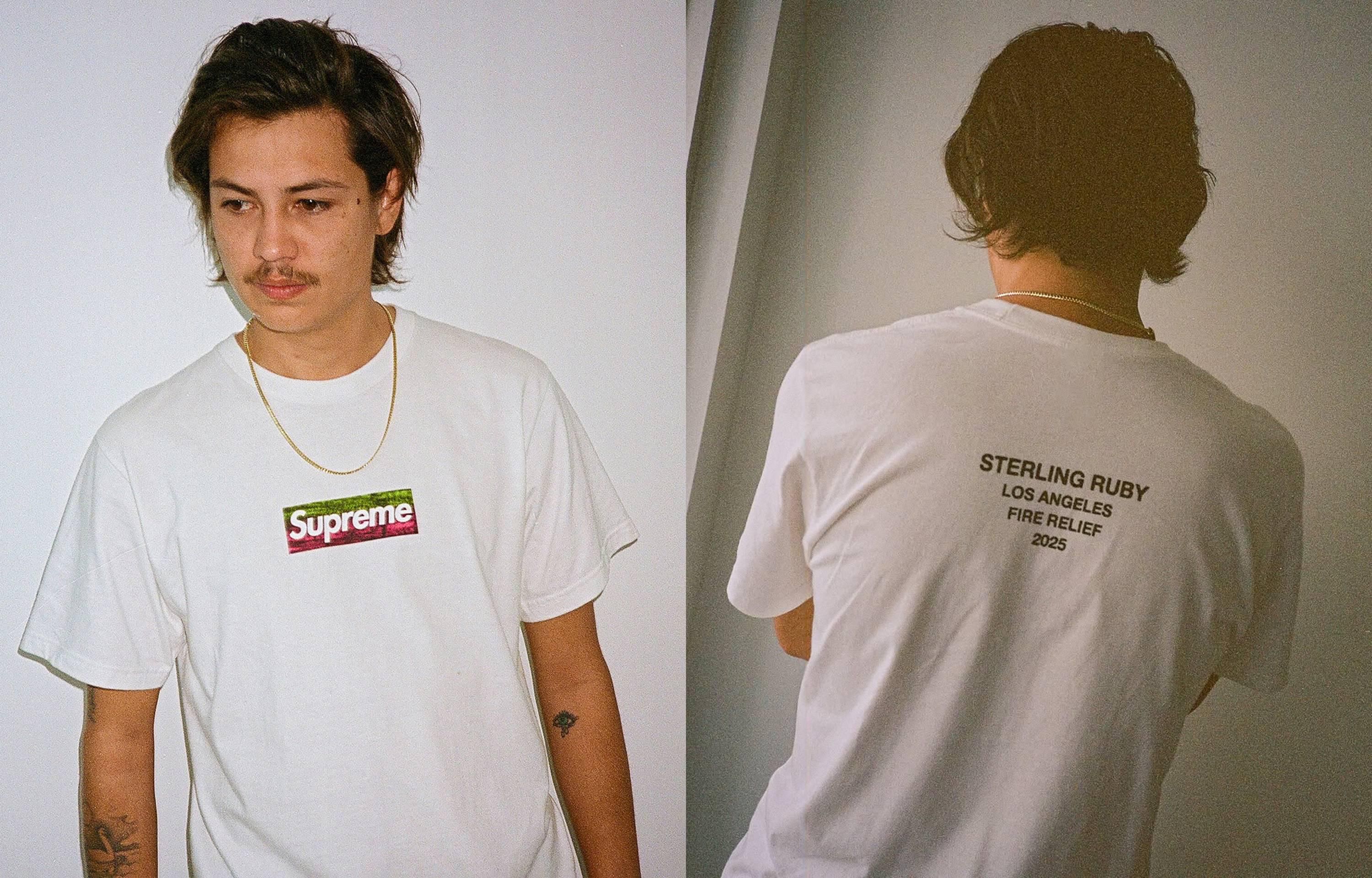 海外2/27発売｜Supreme Los Angeles Fire Relief Box Logo Tee｜抽選