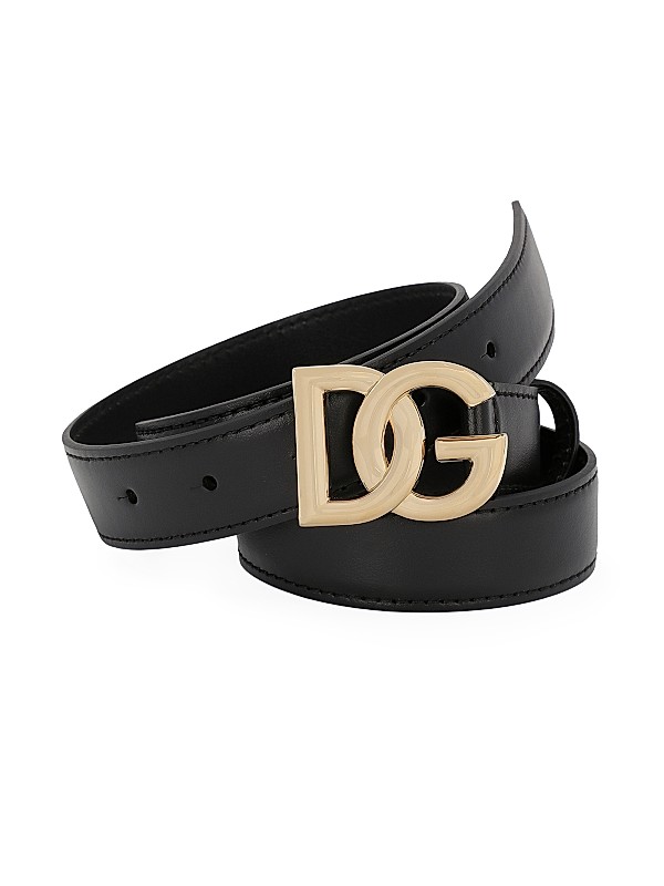 Dolce&Gabbana DG Logo Buckle Leather Belt | Saks Fifth Avenue