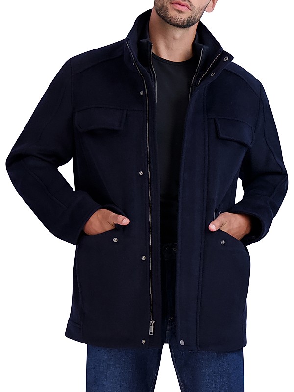 Cole Haan Melton Wool-Blend Multipocket Field Coat | Saks Fifth Avenue