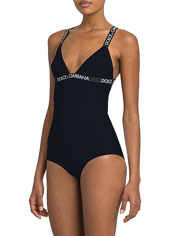Dolce&Gabbana Logo-Strap One-Piece Swimsuit | Saks Fifth Avenue