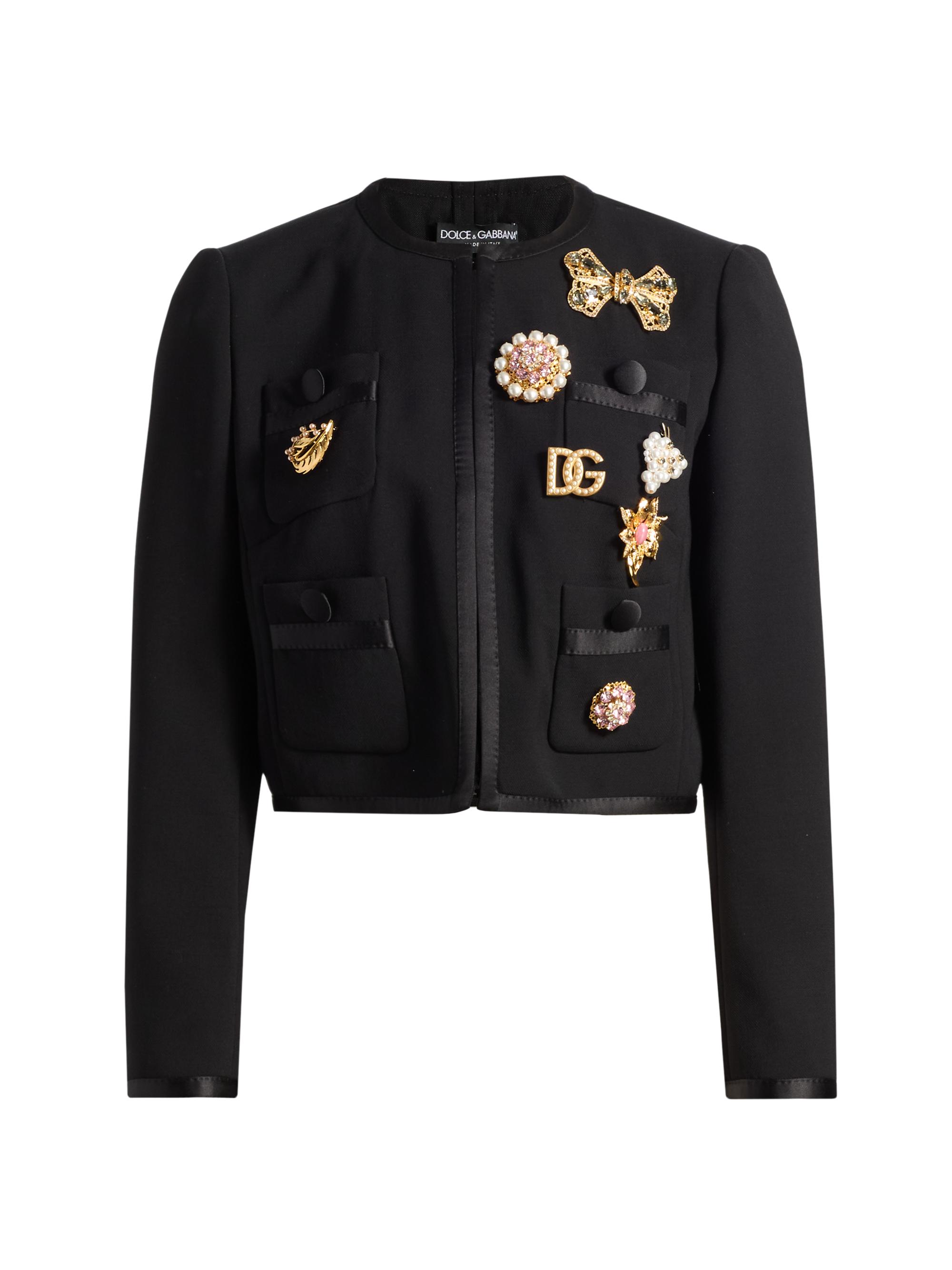 Dolce&Gabbana Wool-Blend Tweed Cropped Jacket | Saks Fifth Avenue