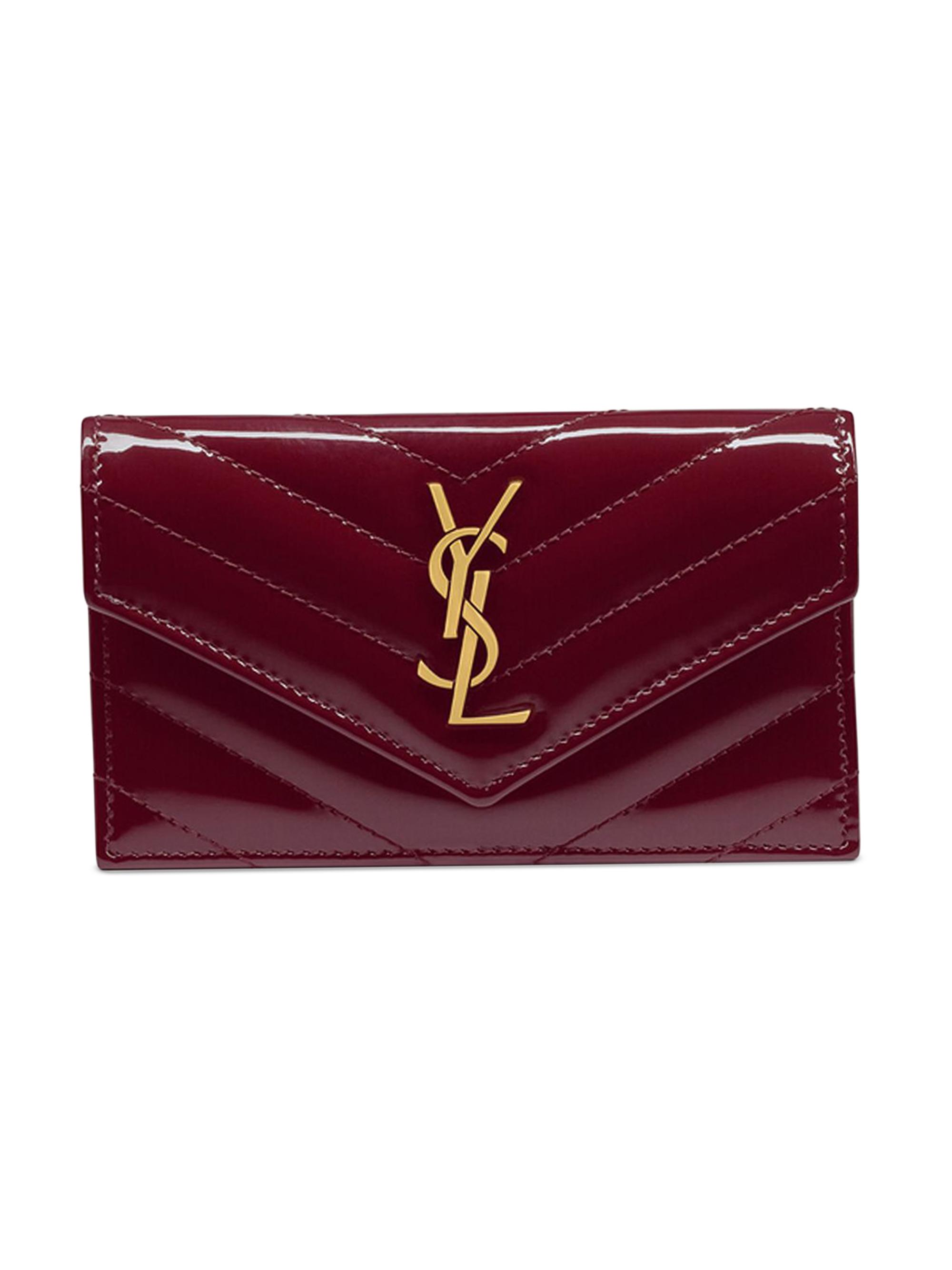 Saint Laurent Cassandre Matelasse Fragments Flap Card Case in