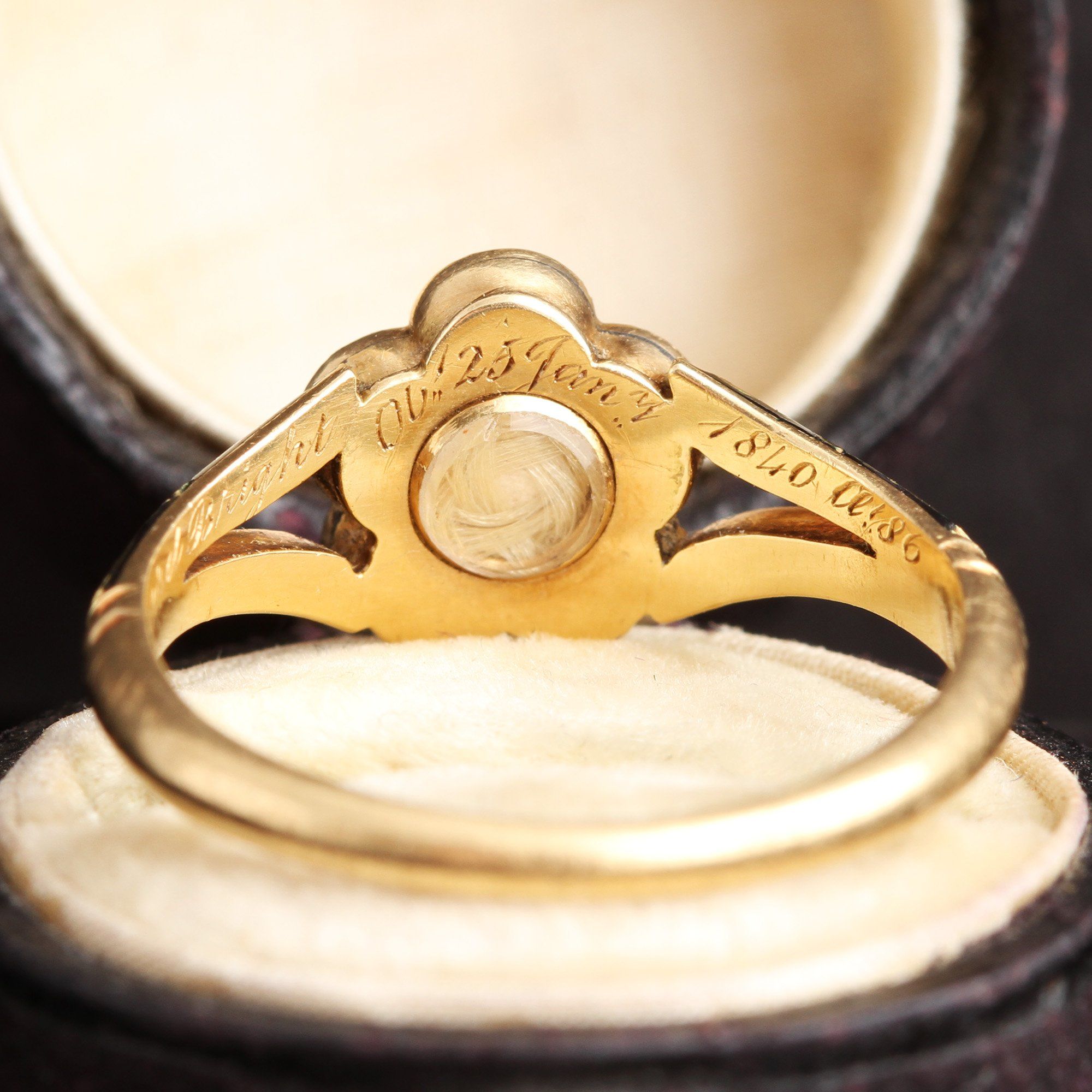 Early Victorian Diamond and Enamel Pansy Mourning Ring — Erica Weiner