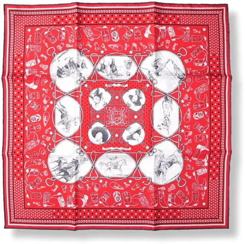 Rodéo des cowgirls bandana red - Hermès Scarf Details | Scarf Sage