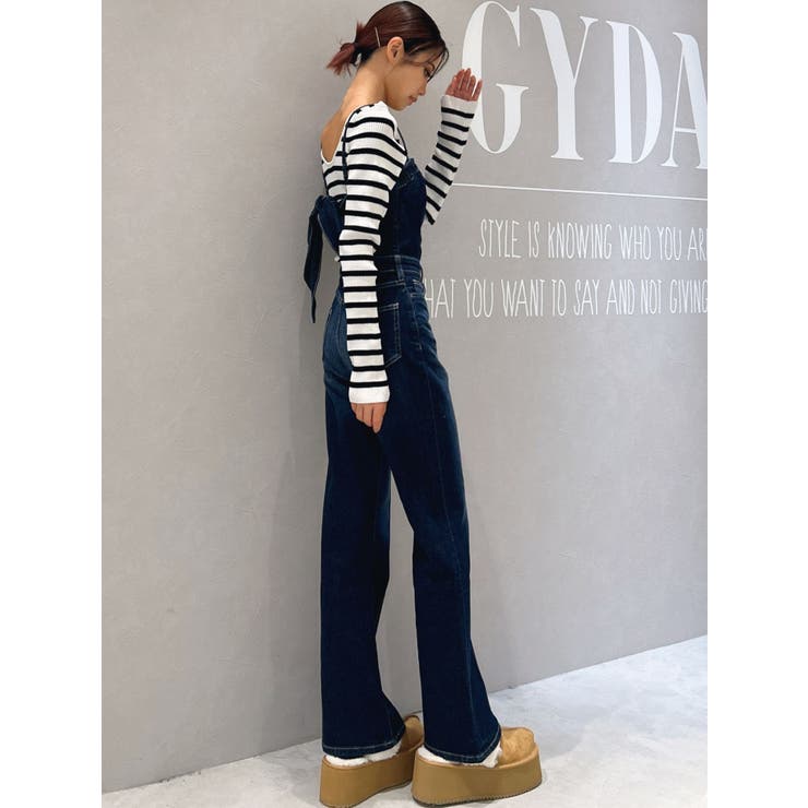 BACKリボンデニムロンパース[品番：MKSW0058002]｜GYDA（ジェイダ）の