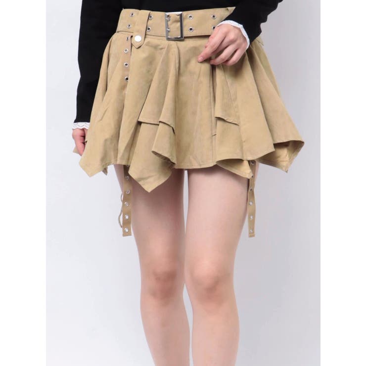 アシメヘムベルテッドミニスカート[品番：MKSW0062658]｜jouetie