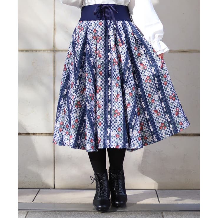ストロベリーチェック柄スカート[品番：IGAW0005893]｜axes femme