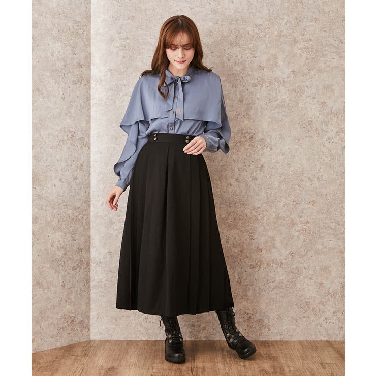 サイドプリーツミディスカート[品番：IGAW0000672]｜axes femme