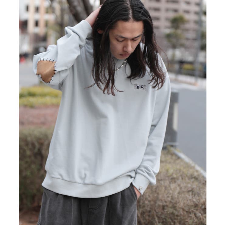 HOOK -original- ハート肘パッチ刺繍スウェット[品番：XT000012118