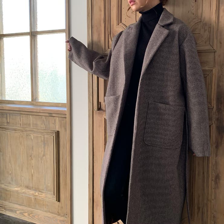 bow&arrows 日本製 ウィンドウペンチェック ウール チェスターコート