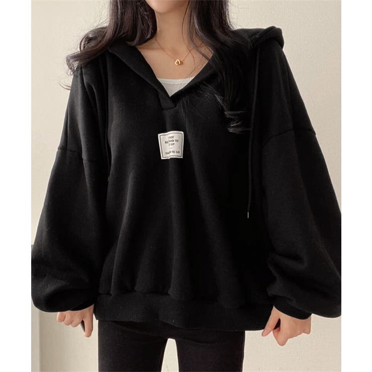 パーカー フード付きVネックプルオーバー[品番：AGCW0006832