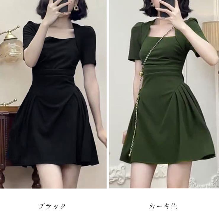 ミニワンピース レディース 夏服半袖韓国[品番：AGCW0004340