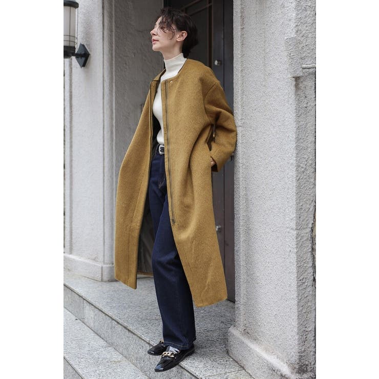 パイピングシャギーロングコート 88-004297[品番：BLEW0008750