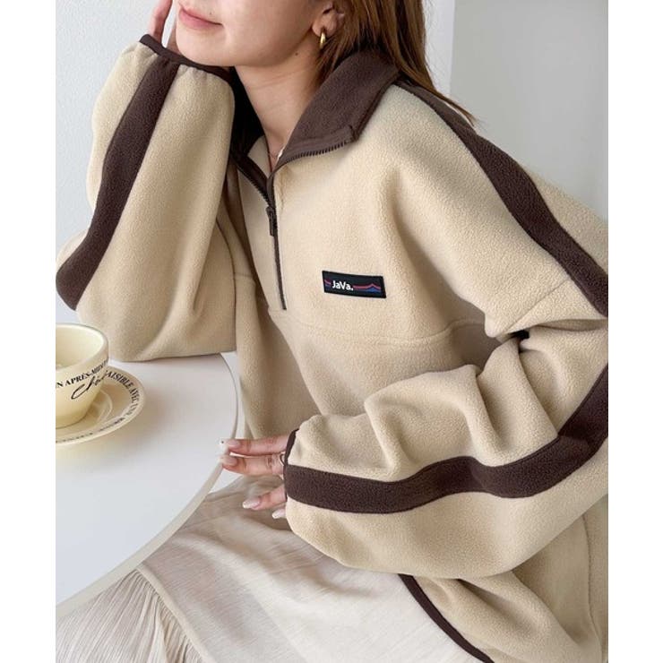 Libelice フリースハーフジップ XL ベージュ Libelice ベージュ
