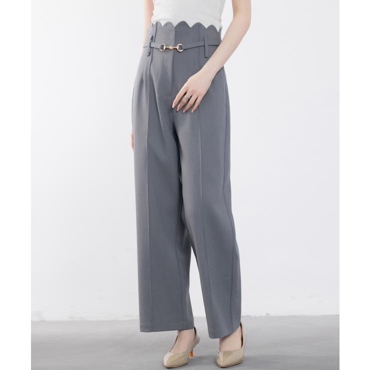 スカラップウエストワイドパンツ[品番：DSSW0004554]｜SAISON DE