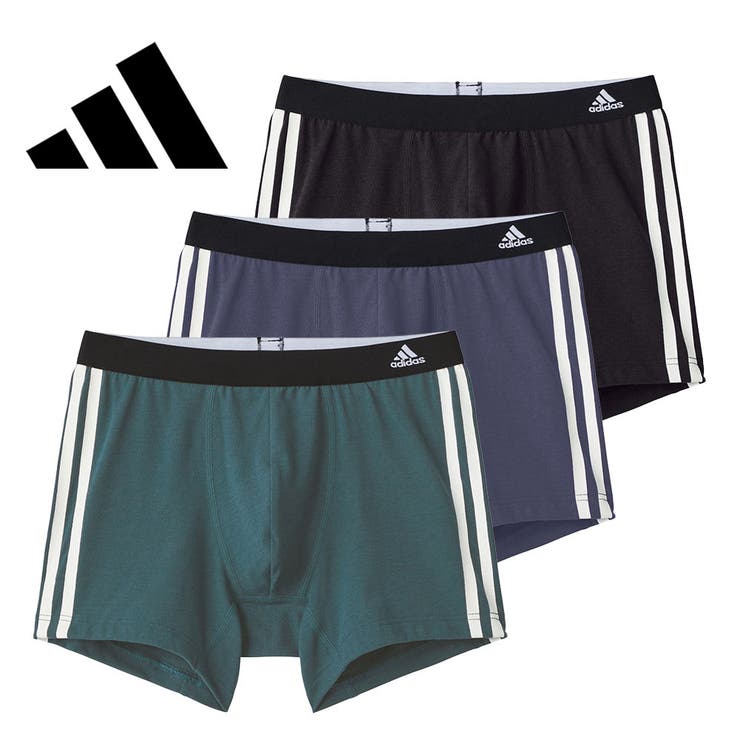 adidas/アディダス スリーストライプス ボクサーパンツ 3枚組 吸汗速乾