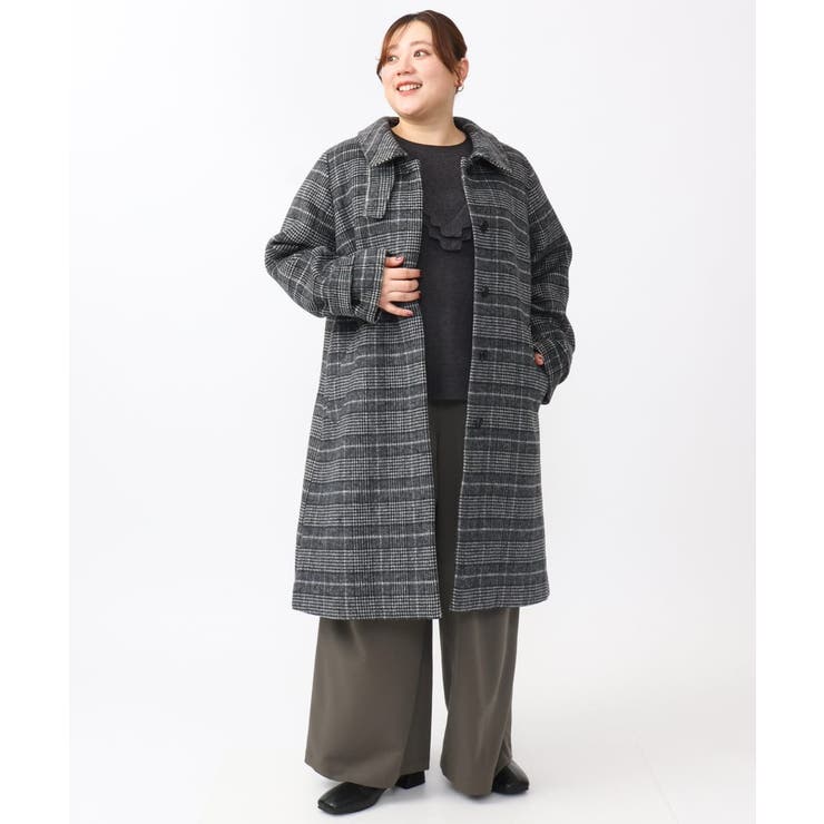 大きいサイズ】ステンカラーロングコート[品番：ITKW0019773]｜eur3