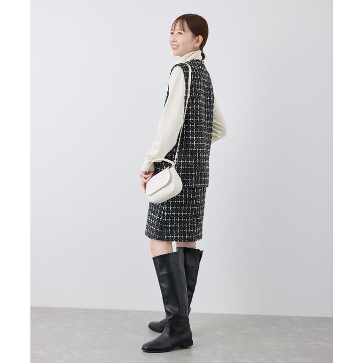 ツイードチェックミニスカート/セットアップ対応・リンクコーデ[品番