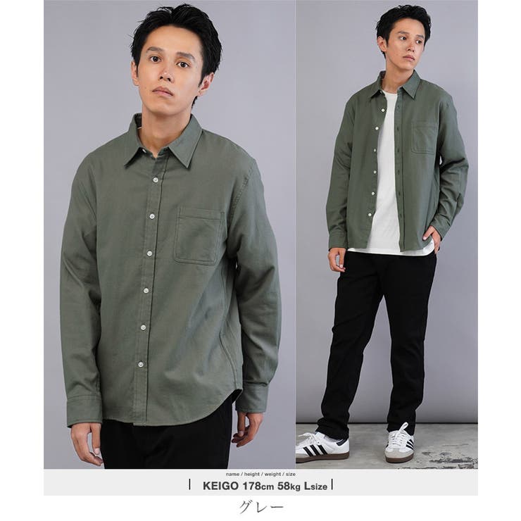 ネルシャツ メンズ 無地[品番：JG000014372]｜JIGGYS SHOP（ジギーズ