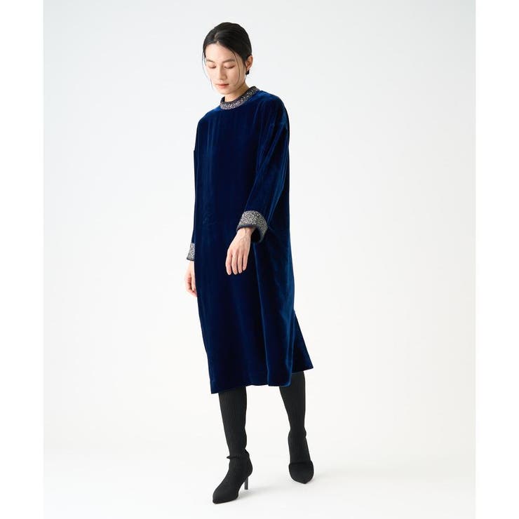 ベロアビジューワンピース[品番：LAVW0019063]｜LANVIN COLLECTION