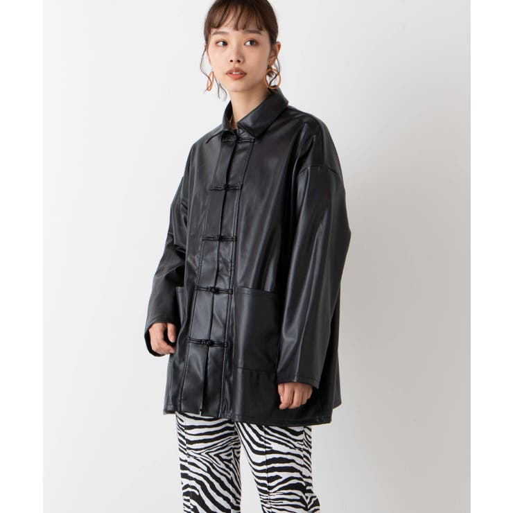 フェイクレザーチャイナジャケット WE21SP12-L0032[品番：WG010077924
