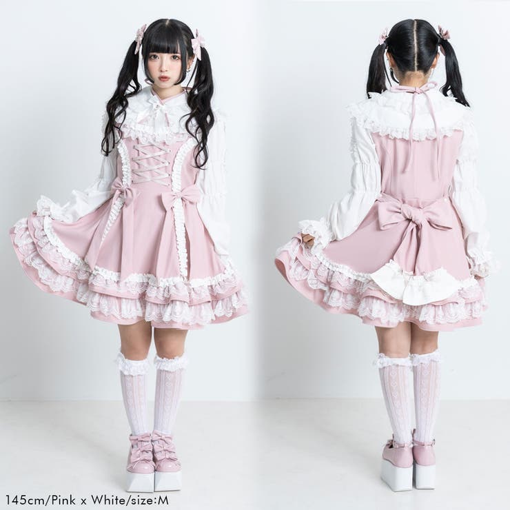 ミルフィーユフリルジャンパースカート mini Mー3L[品番：YU000047337