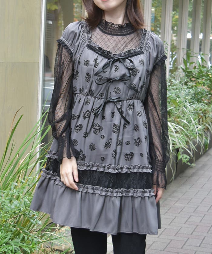 フロッキーローズチュニック[品番：IGAW0007102]｜axes femme