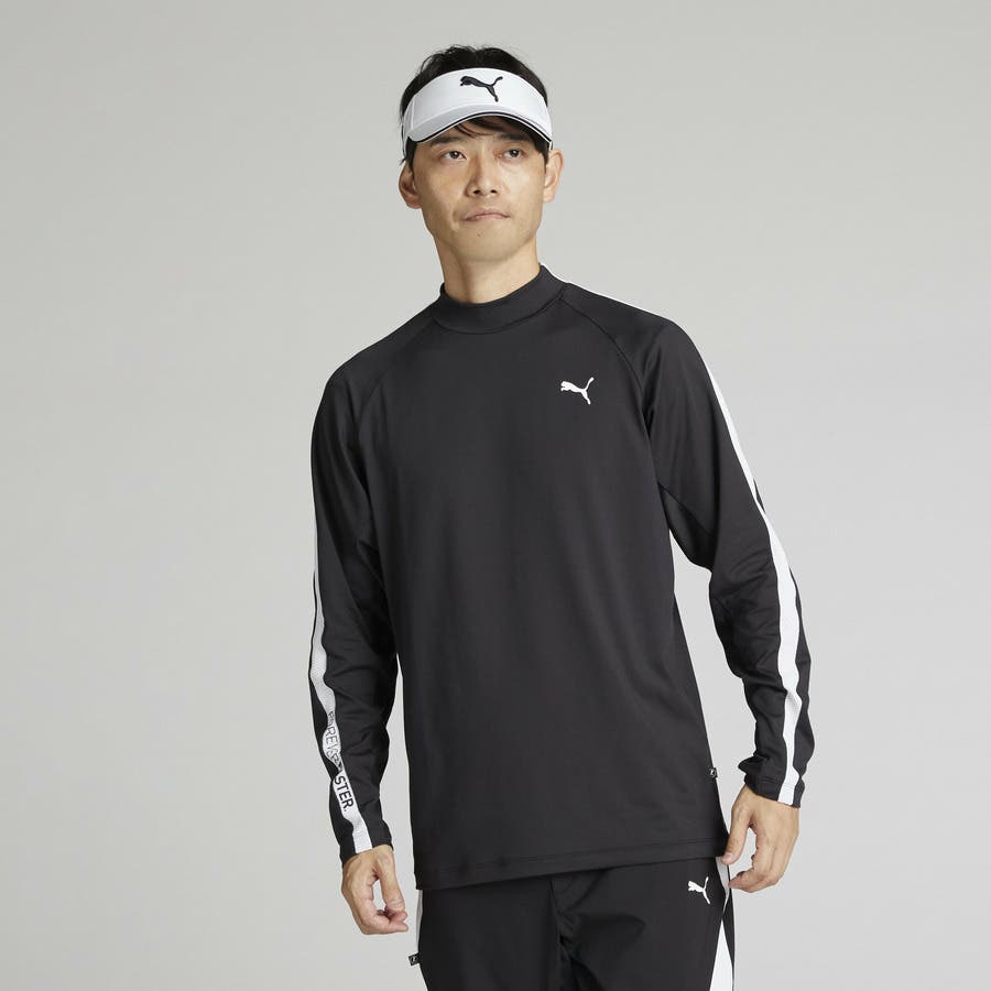メンズ ゴルフ PF ストレッチ ピーチ スムース モックネック 長袖