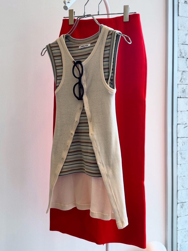 AURALEE】 ORGANIC SOFT RIB TANK TOP / COTTON SILK STRETCH DOUBLE