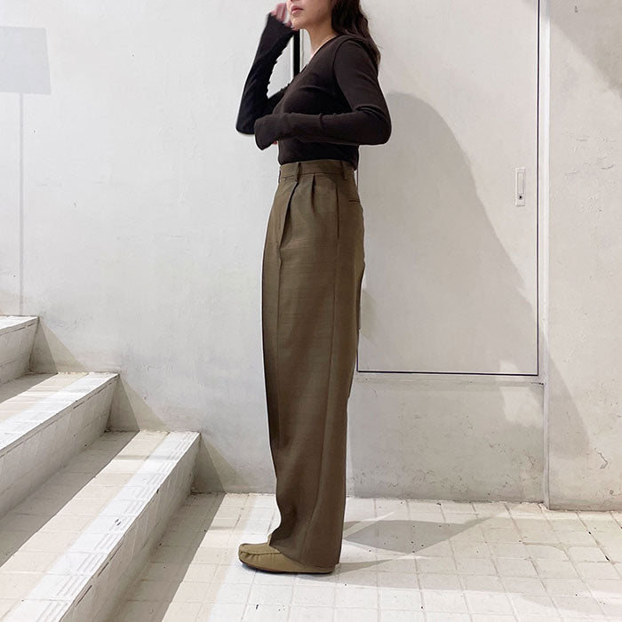 AURALEE】 BLUEFACED WOOL JACKET / BLUEFACED WOOL TWO-TUCK SLACKS