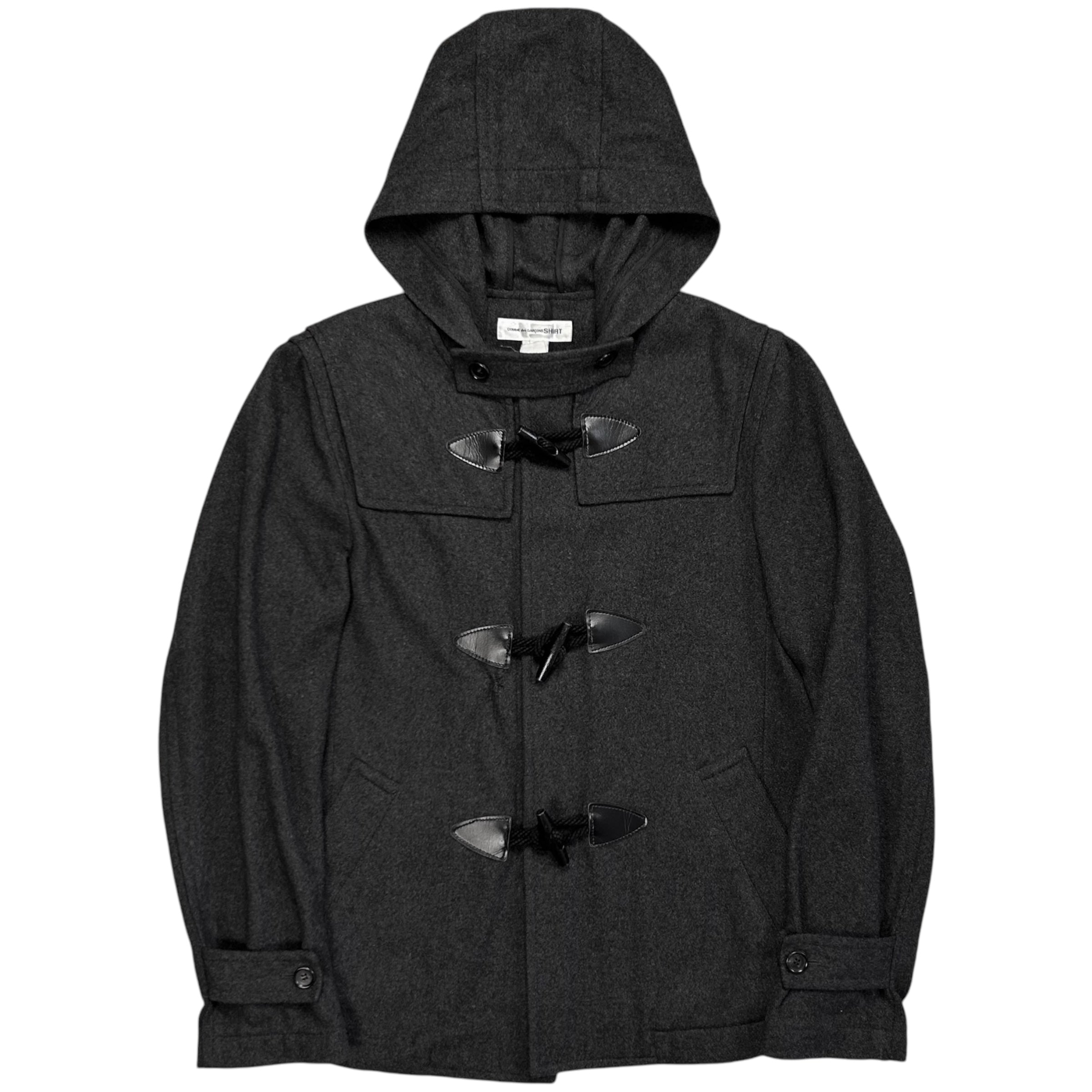 Vertical Rags - Comme des Garcons Shirt Hooded Duffle Wool Jacket