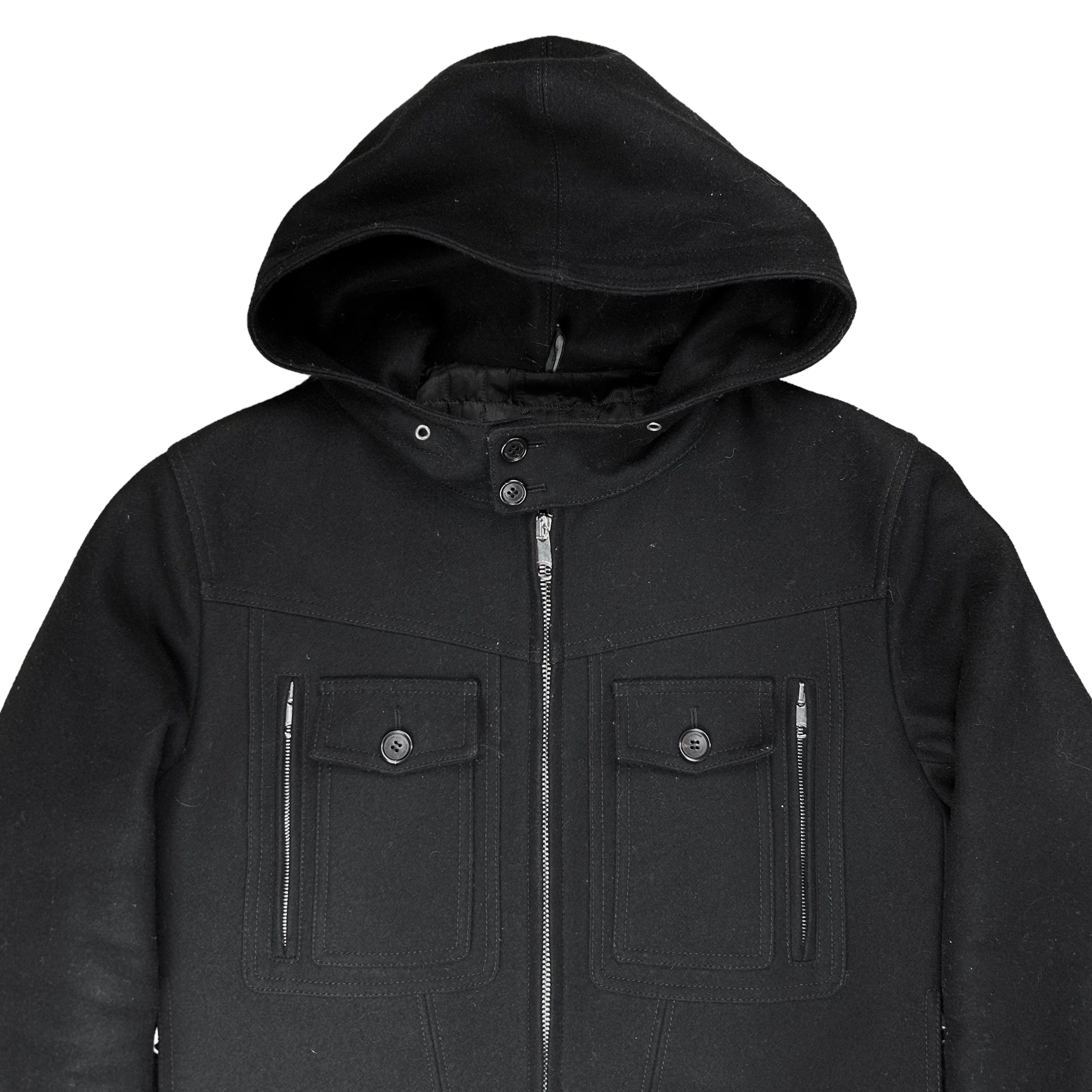 Vertical Rags - Dior Homme Hooded Wool Bomber Jacket - AW08