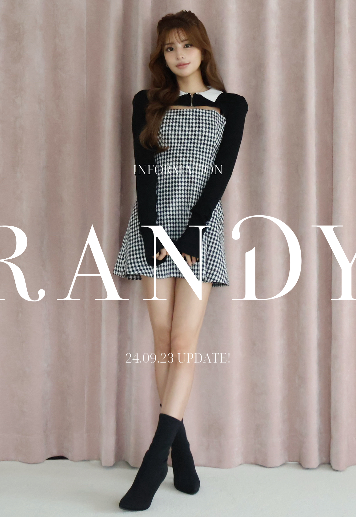 RandyワンピースBack open houndstooth ensemble 【公式通販】